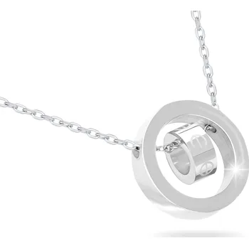 Řetízek biju Řetízek z chirurgické oceli s přívěskem, lesklé kruhy 3001807