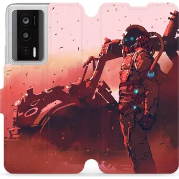 Pouzdro na mobilní telefon Flipové pouzdro Mobiwear - Xiaomi Poco F5 Pro - MA09S Průzkumník s červeným vozítkem (Knížkové flip pouzdro, obal, kryt na mobil Xiaomi Poco F5 Pro - MA09S Průzkumník s červeným vozítkem, materiál Umělá kůže + TPU - ochrana 360°, stojánek, silikonová)