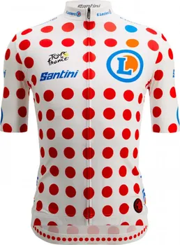 cyklistický dres Santini Tour de France 2023 červený/bílý XL