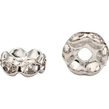 Dětské navlékací korálky Rondelka platina vlnka 6mm