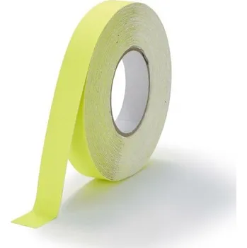 Výstražná páska Žlutá korundová fluorescenční protiskluzová páska FLOMA Standard - 18,3 x 2,5 cm tloušťka 0,7 mm