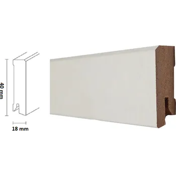 soklová lišta Doellken Döllken - Soklová lišta MDF White & Black Cubica 40mm, bílá matná, 240 cm