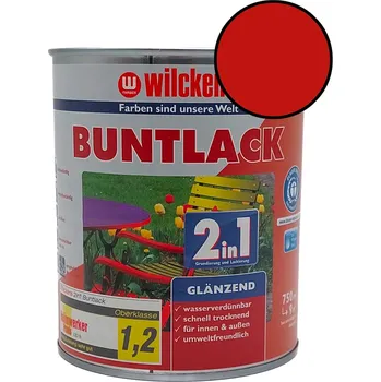 Vodouředitelná univerzální akrylátová lesklá barva 2v1 Wilckens Buntlack Barva: RAL 3000 červená, Balení: 750 ml