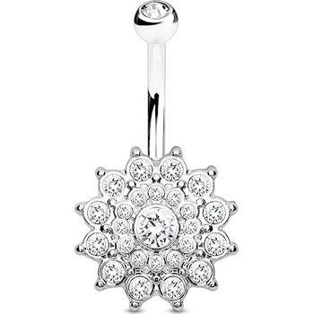 Piercing Šperky4U Piercing do pupíku - čiré kamínky - WP01086