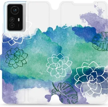 Pouzdro na mobilní telefon Flipové pouzdro Mobiwear - Xiaomi Redmi Note 12S - MG11S Vodovkové květy (Knížkové flip pouzdro, obal, kryt na mobil Xiaomi Redmi Note 12S - MG11S Vodovkové květy, materiál Umělá kůže + TPU - ochrana 360°, stojánek, silikonová vanička, magnetické zavírání