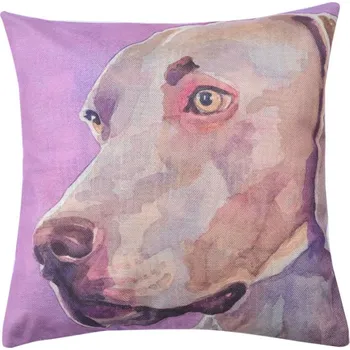 Dekorativní polštářek Fialový povlak na polštář s motivem výmarského ohaře Psi – 43x43 cm