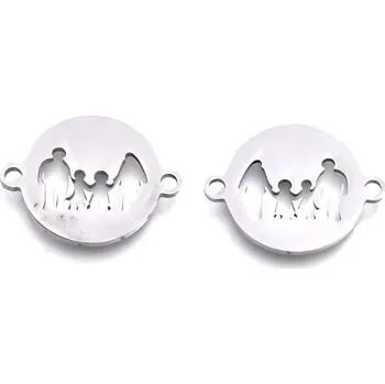 Dětské navlékací korálky Pro Háčkování Mezidíl rodina 20 x 15 mm ocel