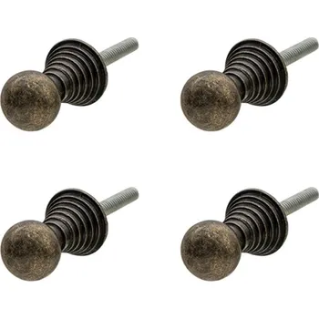 Dveřní kování Sada 4ks kovová černo-hnědá úchytka s patinou Marlien