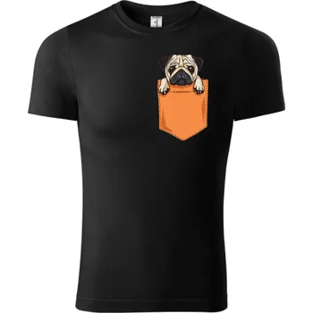 Fenomeno Dětské tričko Pug Velikost: 134 cm/ 8 let, Barva trička: Černé