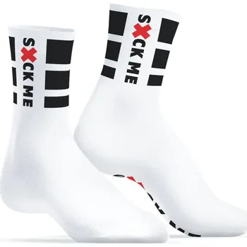 Pánské ponožky SneakXX SUCK ME, bílé bavlněné ponožky