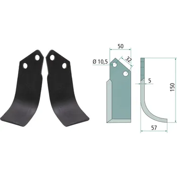 Pracovní nůž Frézovací klenutý nůž levý pro Comeb, 32/10,5/150 mm