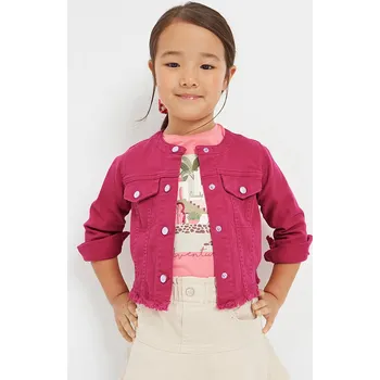 Dívčí bunda Bunda riflová s kapsami tmavě růžová MINI Mayoral velikost: 122