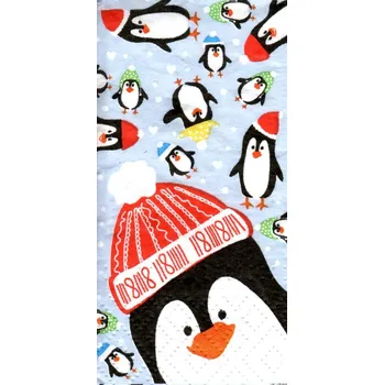 Papírový ubrousek UBR-E132, Ubrousek, 5,5x11 cm, TUČŇÁCI, 1 kus