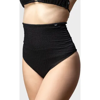 Dámské plavky VFstyle Stahovací plavky Diana žebrované černé Velikost: 3XL