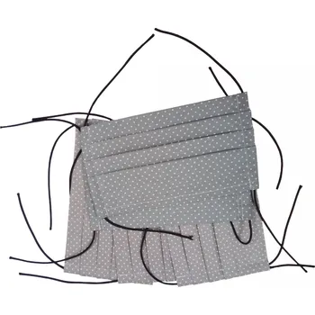 rouška ČESKÝ VÝROBCE Rouška skládaná bavlněná dvouvrstvá pratelná šedá puntík