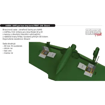 Plastikový model Eduard 1/48 A6M3 gun bays long barrel PRINT (EDUARD)