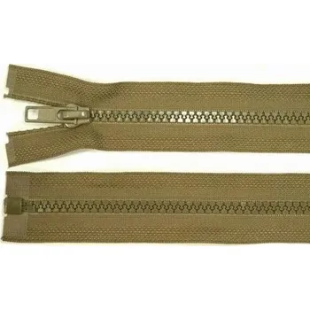 Zip Zdrhovadlo zip kostěný 30 cm dělitelný khaki