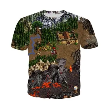 Tričko s potiskem 3D mapa hry Heroes of Might & Magic Velikost: 4XL, Barva (Varianta): Jako na obrázku 9