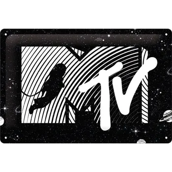 Plechová cedule Nostalgic Art Plechová Cedule MTV Moonman Logo