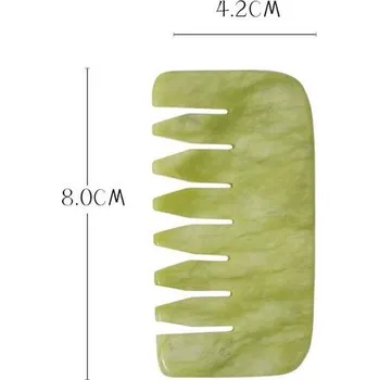 hřeben Masážní Jade Guasha hřeben na vlasy - Zelená