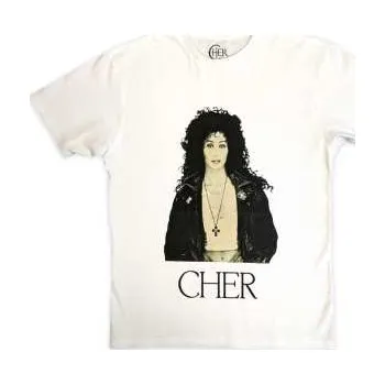 Pánské tričko Merch Cher: Cher Unisex T-shirt: Leather Jacket (xx-large) XXL