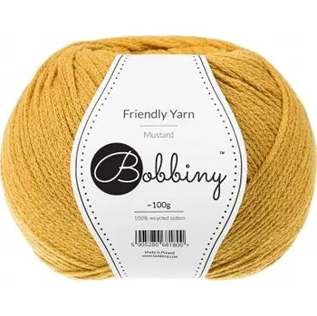 Příze Bobbiny bavlněná příze FRIENDLY YARN 1,5mm mustard