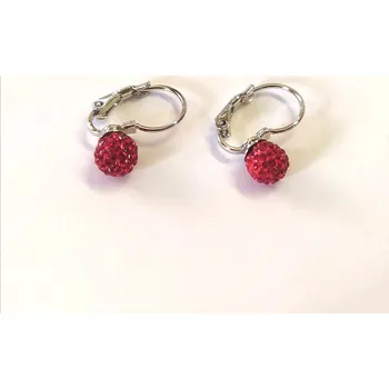 Náušnice Náušnice červené kuličky (Červené náušnice s kamínky)