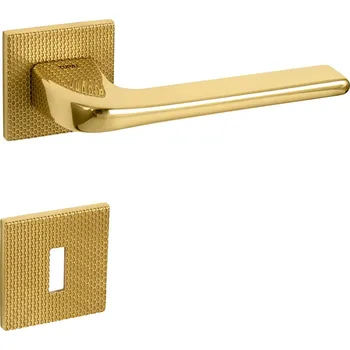 Dveřní kování TI - DARA - HR 4007 5SQ T2 rozety BBQ, klika/klika OLV - Mosaz leštěná lakovaná (33)