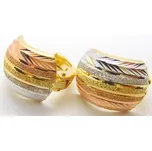 Klenoty Budín Mohutné gravírované zlaté náušnice z bílého, žlutého a růžového zlata 585/3,18gr HK2171 (Klenoty Budín Mohutné gravírované zlaté náušnice z bílého, žlutého a růžového zlata 585/3,18gr HK2171)