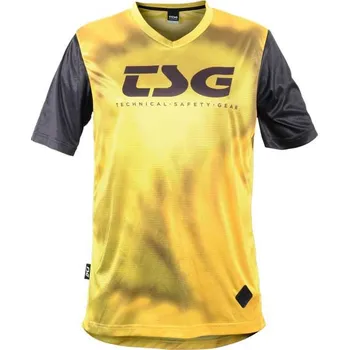 cyklistický dres TSG Dres Waft Jersey krátký rukáv ochre black M