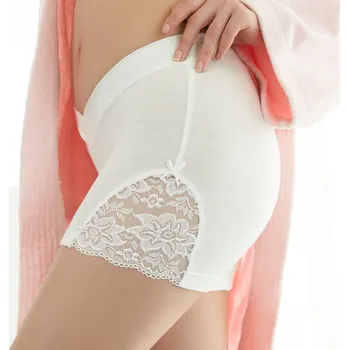 Těhotenská podprsenka Těhotenské kalhotkové šortky s pohodlným nízkým pasem a ozdobnou krajkou Barva: Bílá, Velikost: XXL