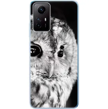 Pouzdro na mobilní telefon Odolné silikonové pouzdro iSaprio - BW Owl - Xiaomi Redmi Note 12S