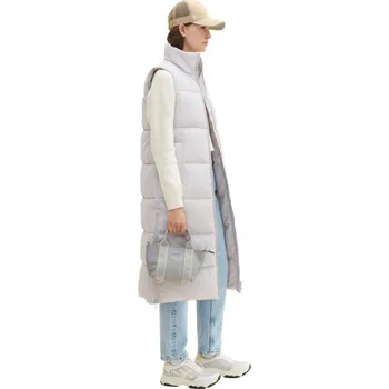 TOM TAILOR DÁMSKÁ DLOUHÁ PROŠÍVANÁ VESTA -SV.ŠEDÁ S