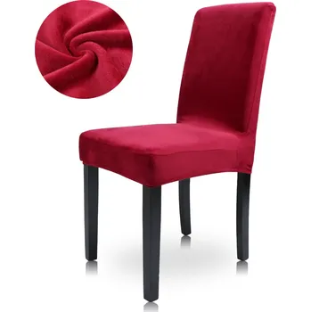 Jídelní židle Sametové elastické potahy na jídelní židle Barva: Vínová