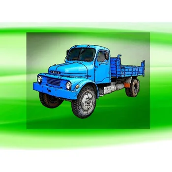 Nášivka Praga S5T nažehlovačka 7x5 cm (DTF nažehlovačka nákladní auto)