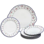 Thun 1794 Rose, koláčová souprava, červené růžičky, porcelán, Thun, 7 d.