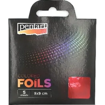 Plátky barevné fólie PENTART 5ks - červené