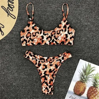 Dámské plavky Sexy bikiny s leopardím vzorem - Jak ukazuje fotografie 3,L