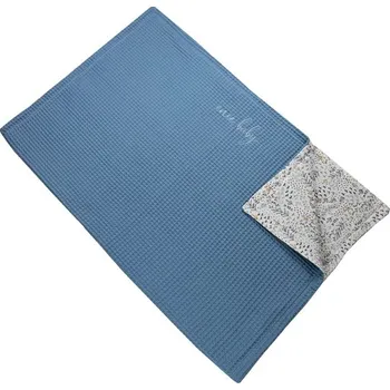 Dětská deka ENIE BABY deka Tmavě Modrá/Lístky