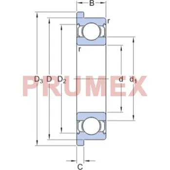 SKF W 638/4 R-2Z (SF684-2Z)nerezové kuličkové ložisko s přírubou
