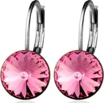 Ocelové náušnice s krystaly Swarovski, LIGHT ROSE