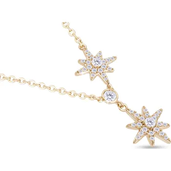 Řetízek biju Pozlacený řetízek 14k zlatem s přívěskem, hvězdičky ozdobené zirkony 3001863