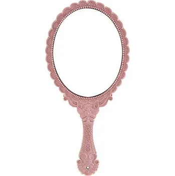 Kosmetické zrcátko Přenosné retro ruční kosmetické zrcátko - Růžová