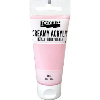 Vodová barva Krémová akrylová barva 60ml metalická - růžová