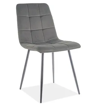 Jídelní židle Signal Mila Velvet černá mat/šedá mat 85