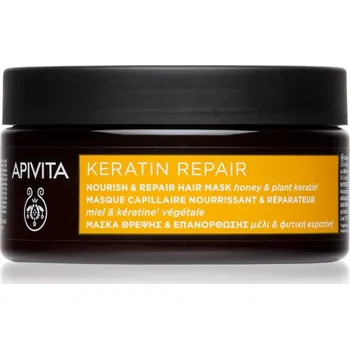 Vlasová regenerace Apivita Keratin Repair Nourish Repair Hair Mask obnovující maska pro poškozené vlasy s keratinem 200 ml