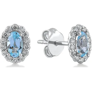 Náušnice Lillian Vassago Náušnice s modrými topazy a brilianty v bílém zlatě LLV11-SMEB5730-02-BTZ