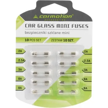 Autopojistky Sada pojistek skleněných 5x20mm 2-8A 10ks