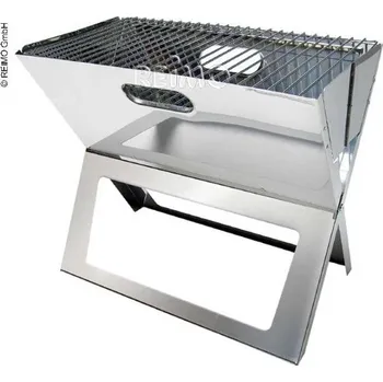 Zahradní gril Camp4 Skládací gril na uhlí TOM Stříbrná
