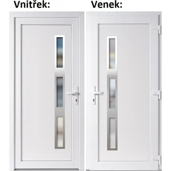 Vchodové dveře Plastové vchodové dveře Soft Venus Inox bílé 98x198 cm, pravé, otevírání VEN